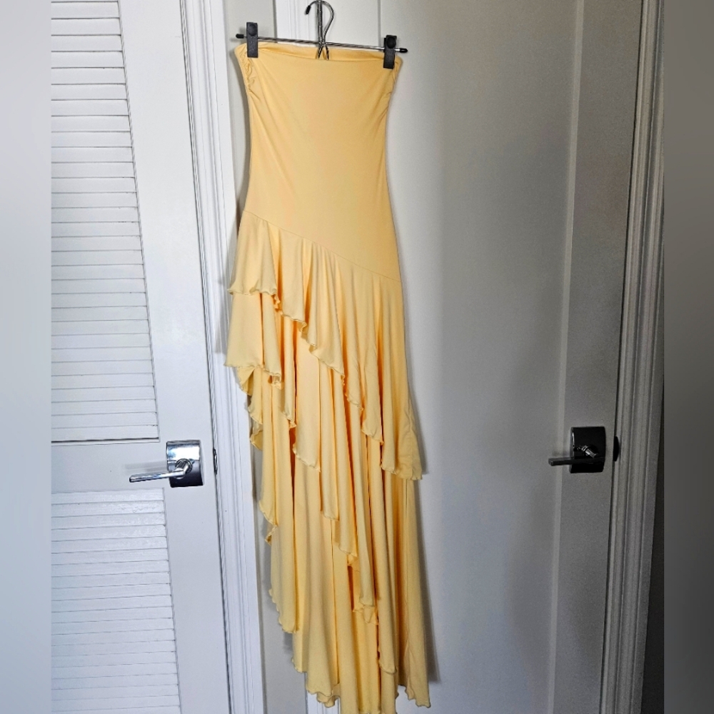 Yellow Strapless Dress